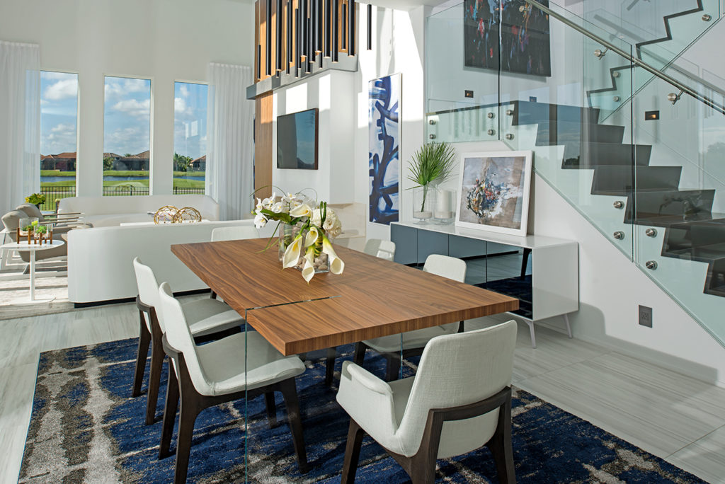 Dining area at Aspen model home by Elan