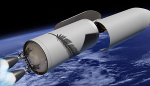 Blue Orign's New Glenn Rocket rendering of payload deployment