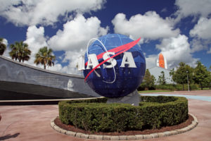 The entrance to Kennedy Space Center Visitor Complex