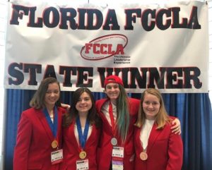 (Pictured left to right: Viera High/SCHS FCCLA students Shannon Lee, Abigail Muenchow, Kylie Mulligan, Danajean Hosmer)