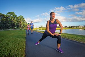 Family Jogging on Trail