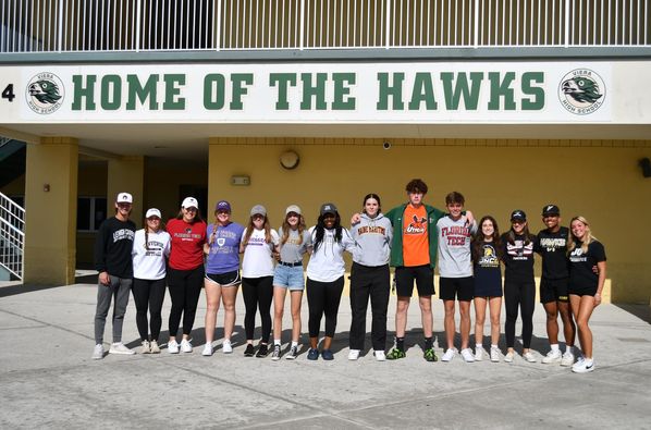 May 7. 2022 - In the field of athletics, the school was proud to announce that 14 student athletes from the Class of 2022 recently signed their National Letter of Intent (NLI).