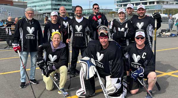 November 7, 2022 - Todd Pokrywa, president of the Viera Company recently combined his skill in road hockey with a talent for fund raising at the Princess Margaret Cancer Centre Road Hockey to Conquer Cancer tournament.
